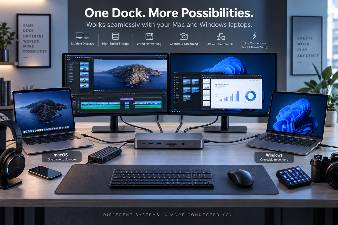 How to Share One Desk Between a Mac and a Windows Laptop