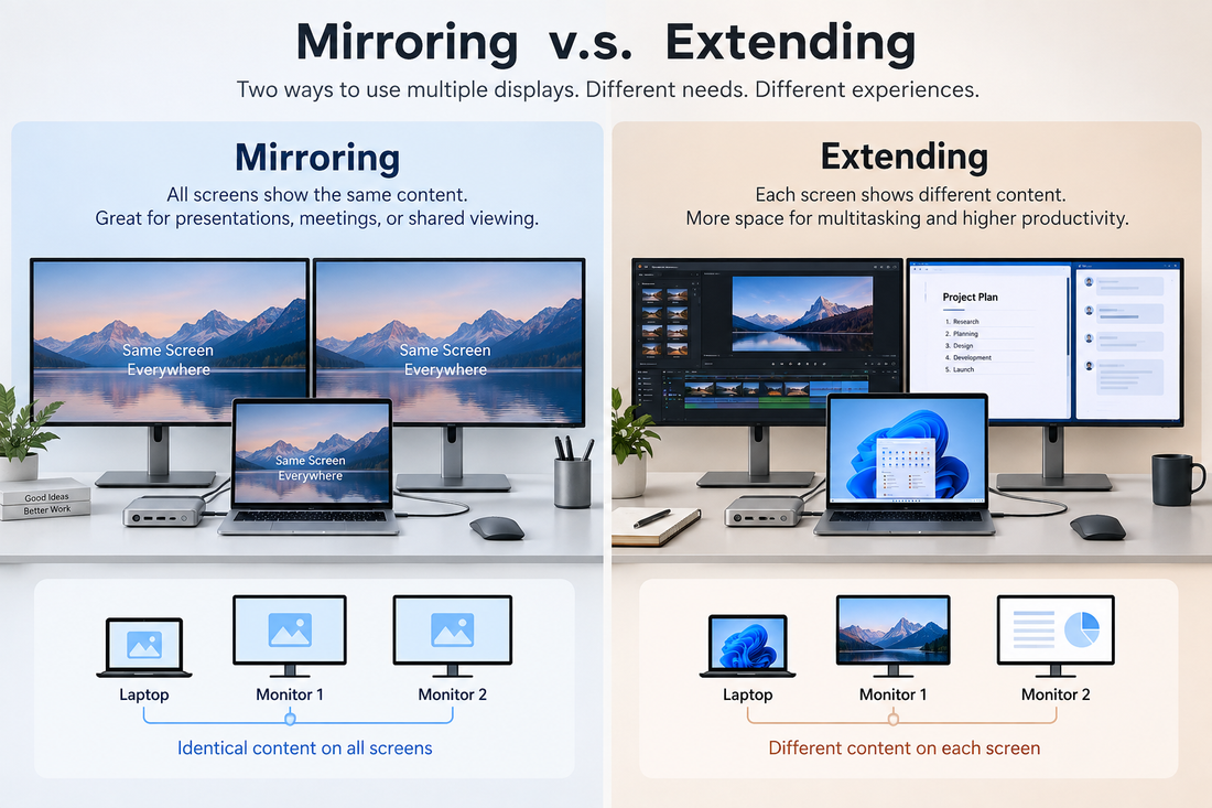 Extended Desktop vs Mirroring: How to Set Up Two Monitors the Right Way