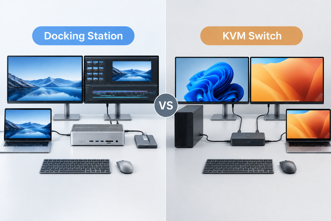 Docking Station vs KVM Switch: Which One Does Your Two-Computer Desk Need?
