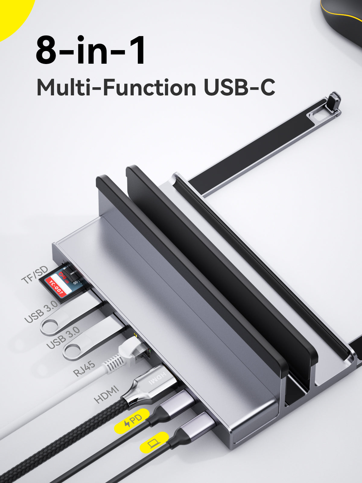 Laptop Docking Station Stand for mac 8 in 1 USB C Dock