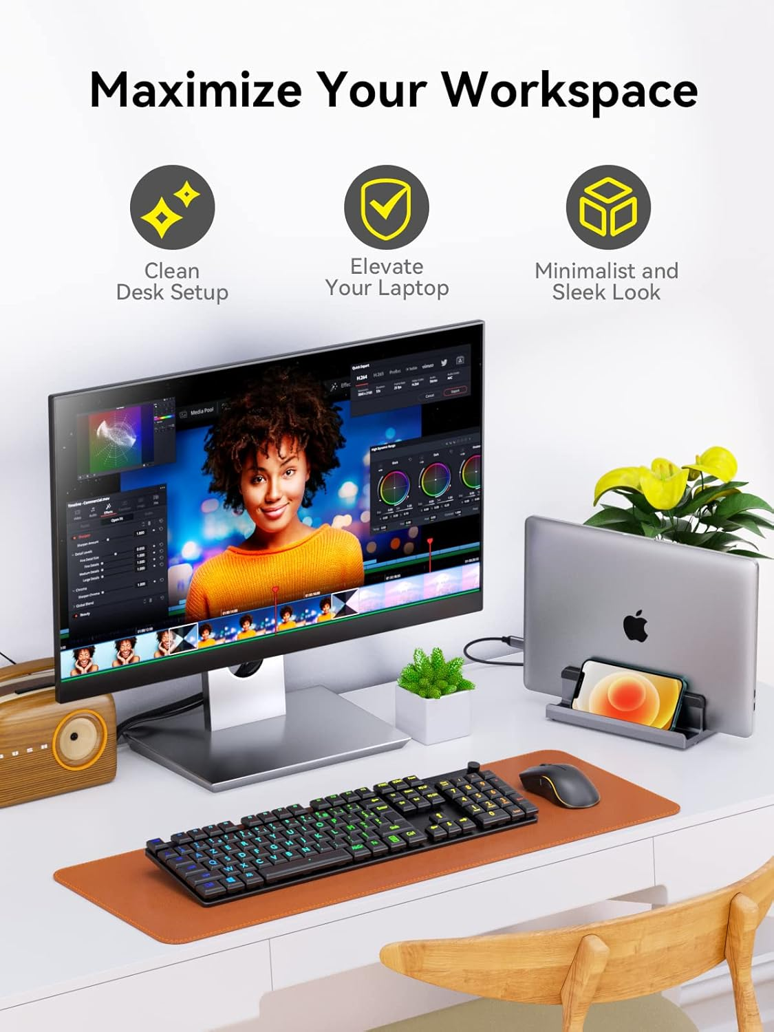 Laptop Docking Station Stand for mac 8 in 1 USB C Dock