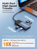 QUUGE 6-in-1 USB-C Hub with 4K 60Hz HDMI