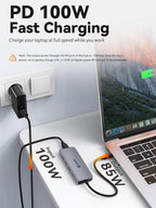 QUUGE USB-C Hub 5-in-1 HDMI Adapter 4K@30Hz 100W PD for MacBook